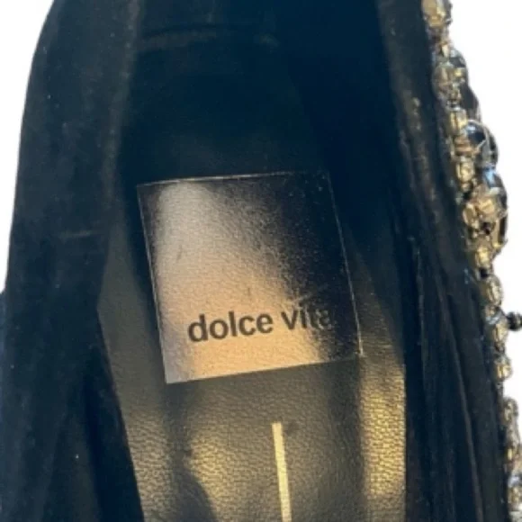 Dolce Vita Black Suede Embellished Stilettos 8 - Picture 3 of 8